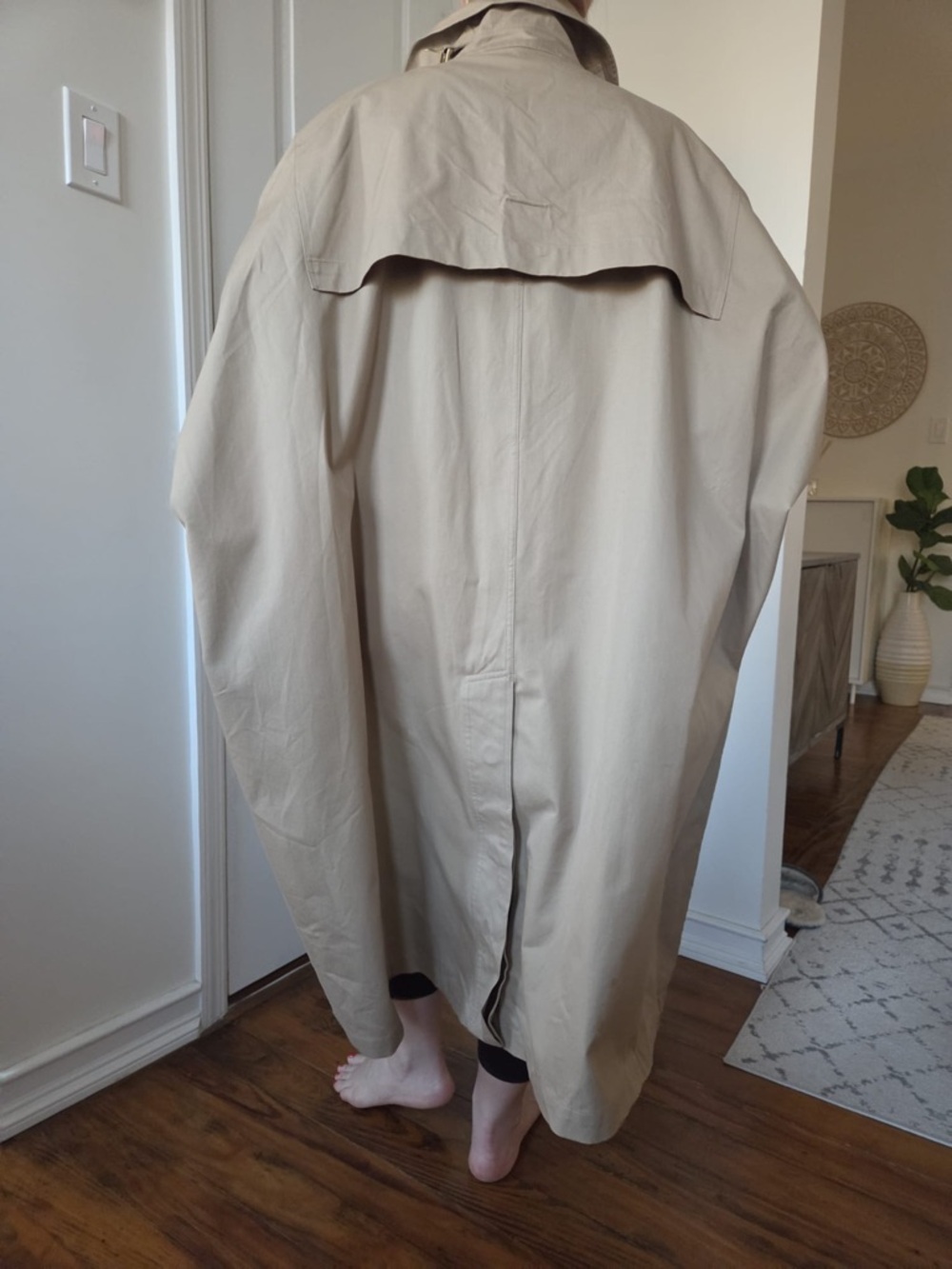 Michael Kors Collection Italian Made Oversized‎ Trench Coat Sand Minimalist OS - Picture 7 of 15